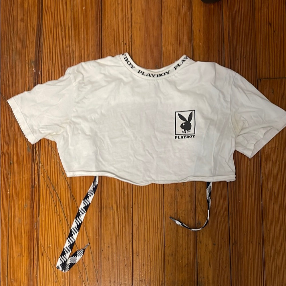 Playboy White Women Crop Top